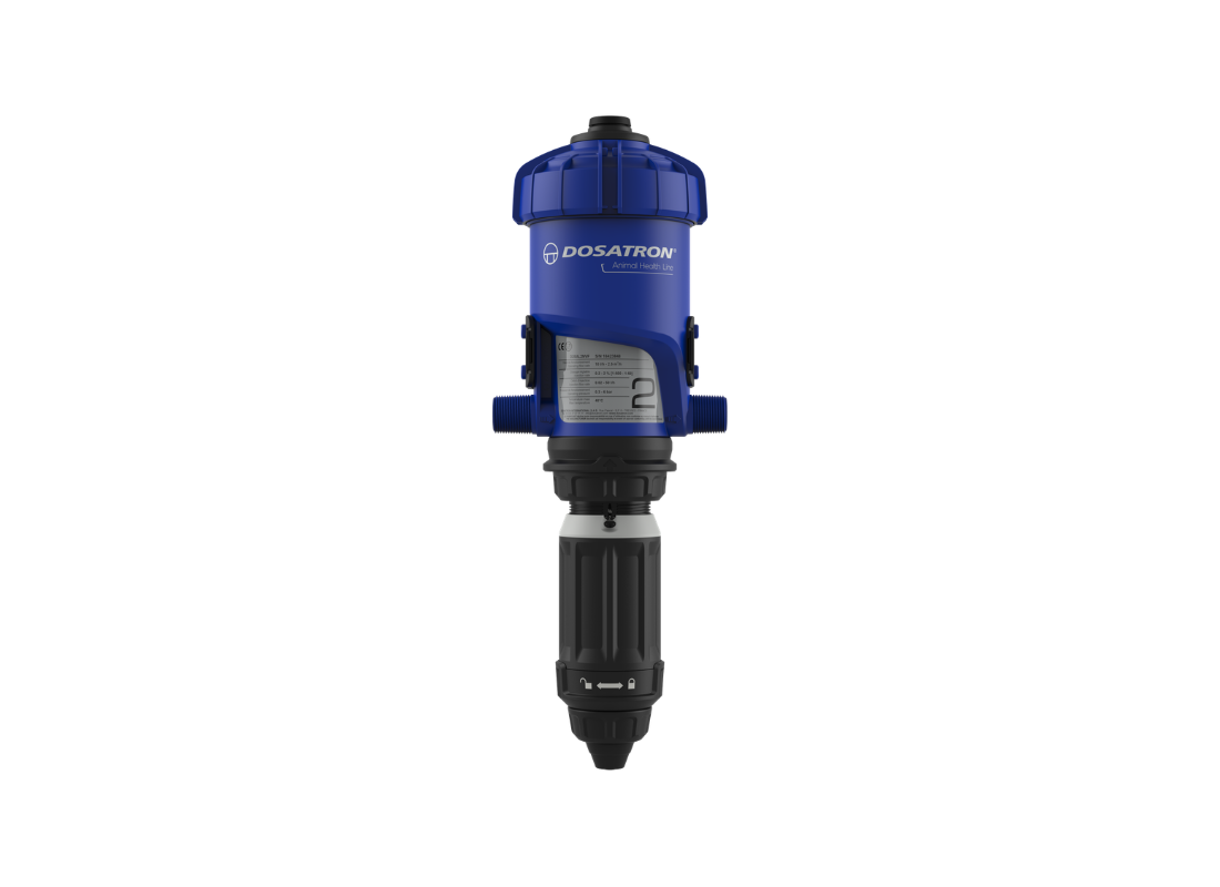 Dosatron D25AL5NVF aluminium water-powered dosing pump with 1-5% dosing capacity, designed for precise liquid injection.