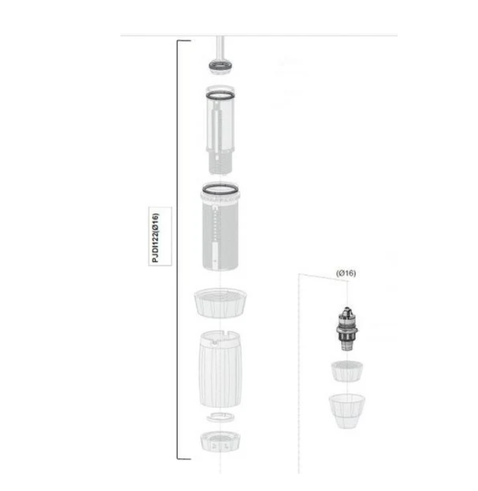 Dosatron D3-10 injection seal kit for high-temperature applications, includes rebuild seals for dosing system maintenance.