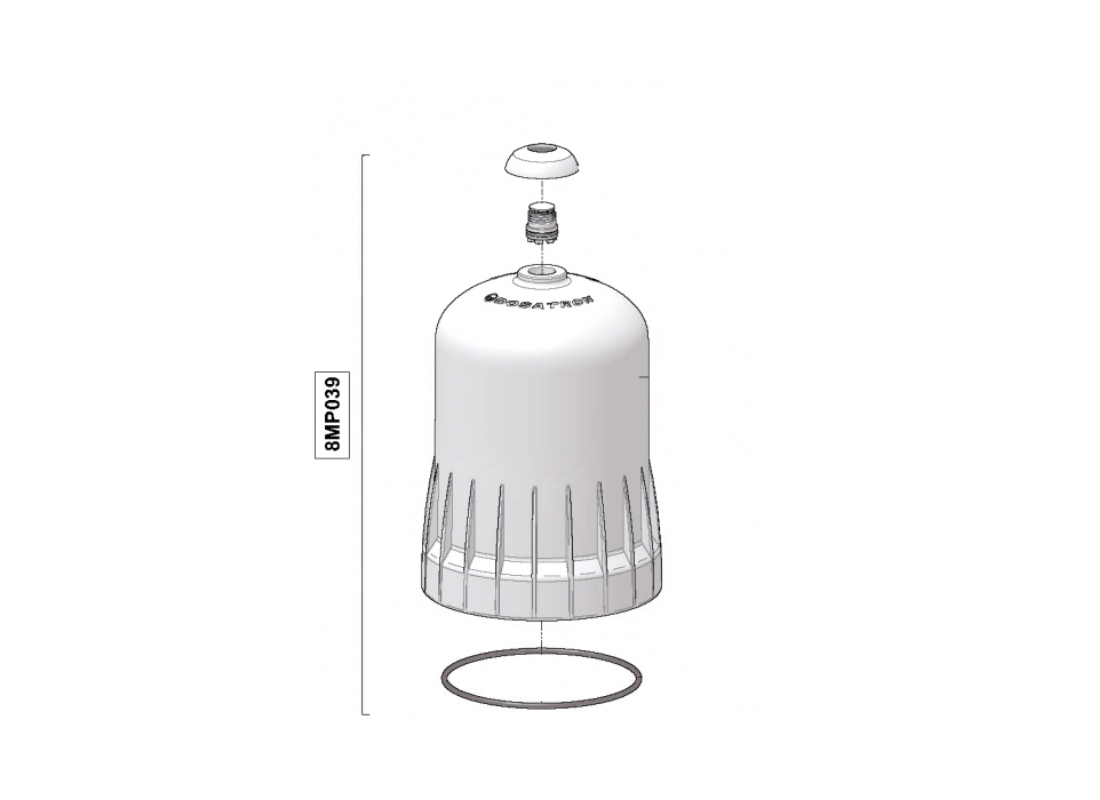Dosatron D8/D9 Series replacement top lid assembly with bypass, spare part for Dosatron water dosing systems.