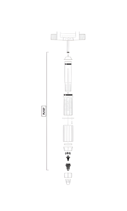 Dosatron D25-09 Injection Seal Kit with suction valve and barbed fitting for VF model, used for injection system repairs.
