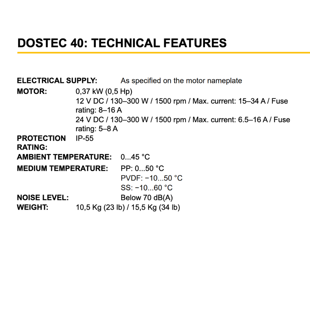 Dositec DOSTEC® 40-340D High Volume Diaphragm Chemical Injection Pump