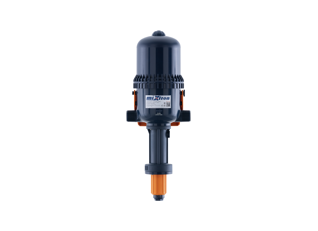 Mixtron MX900-VF water powered dosing pump with digital control display, designed for precise chemical dosing in industrial applications.