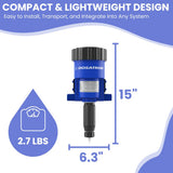 Dosatron D15RE05VF water powered dosing pump for hobby cultivators, featuring a compact design and precise chemical delivery.