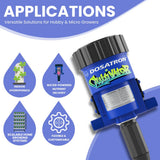 Dosatron D15RE05VF water-powered dosing pump for hobby cultivators, featuring compact design and precise liquid dosing.