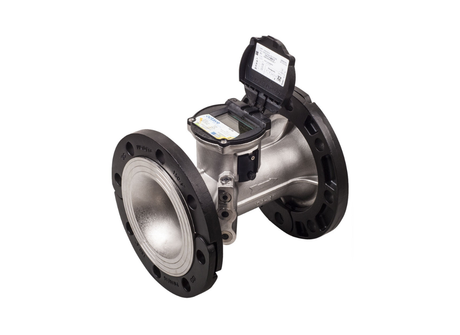 ARAD Octave ultrasonic 50mm battery-operated digital water meter showing display and sensor parts.