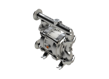 Argal Astra Evo AODD double diaphragm pump with stainless steel casing, air operated, suitable for industrial fluid transfer.
