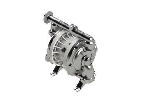 Argal Astra Evo air operated double diaphragm pump with stainless steel casing, featuring model DDE 060 SPN Y TST CLL.