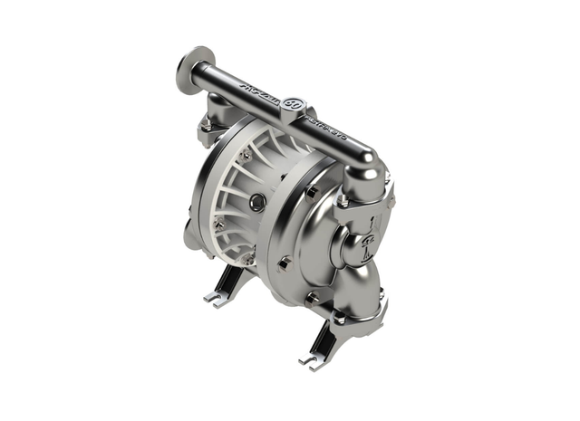 Argal Astra Evo air operated double diaphragm pump with stainless steel casing, featuring model DDE 060 SPN Y TST CLL.