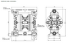 Argal Astra Evo AODD DDE 060 WRN Y TPV GLL Polypropylene Casing Air Operated Double Diaphragm Pump
