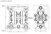Argal Astra Evo AODD DDE 160 WRN Y TPT GLL Polypropylene Casing Air Operated Double Diaphragm Pump