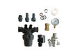 Unassembled Dosatron AKI7 protective kit accessories without wall plate, including protective covers and mounting hardware for Dosatron systems.