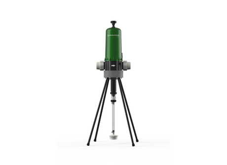 Dosatron Greenline D20GL2VF water powered dosing pump with 0.2–2% dosing capacity, shown in a detailed view.
