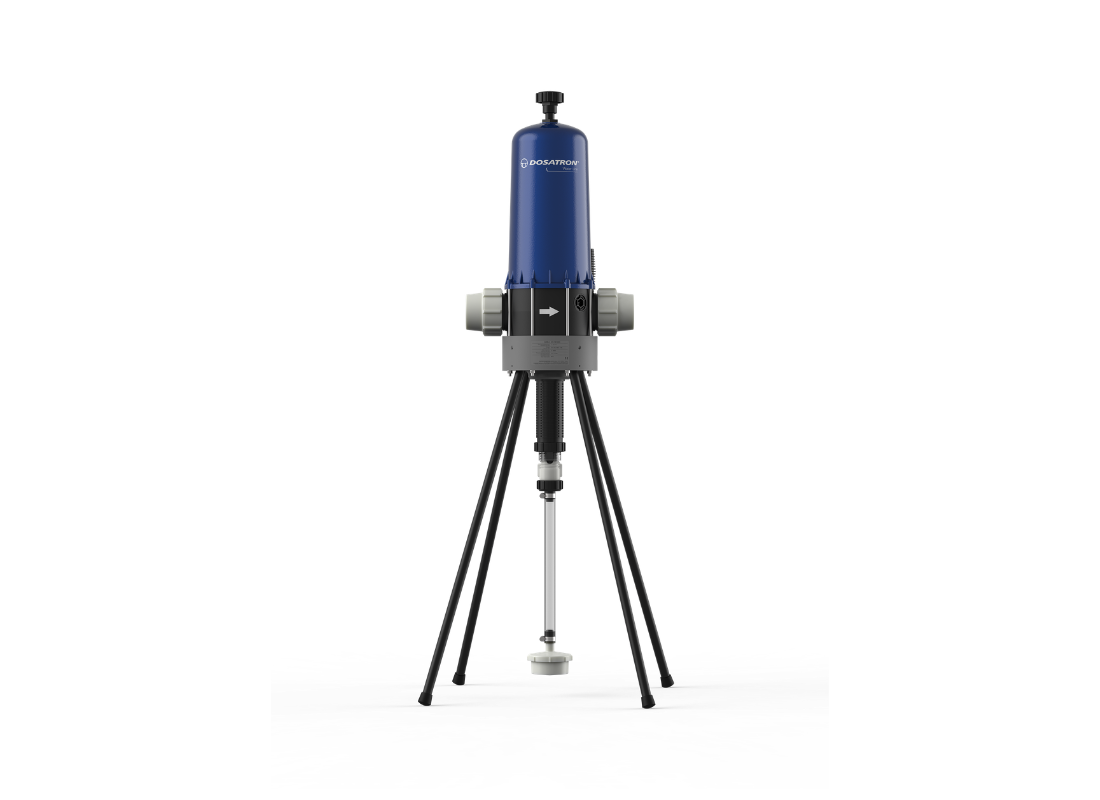Dosatron D20WL2 high flow water-powered dosing pump with 0.2-2% chemical dosing capacity, shown in a clear image.