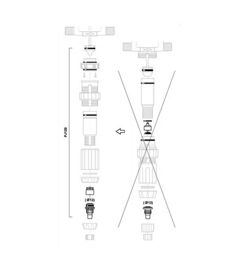 Dosatron D25-10 Injection Seal Kit for VF model, includes rebuild seals and components for injection systems.