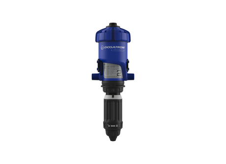 Dosatron D25AL2NVF aluminium water-powered dosing pump for precise 0.2–2% chemical injection in irrigation systems