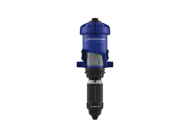 Dosatron D25AL5NVF aluminium water-powered dosing pump with 1-5% dosing capacity, designed for precise liquid injection.
