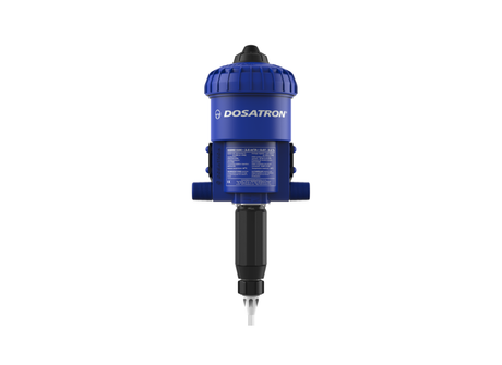 Dosatron D25RE1500AF water-powered dosing pump, standard model for precise 0.07-0.2% water dosing, visible components and controls.