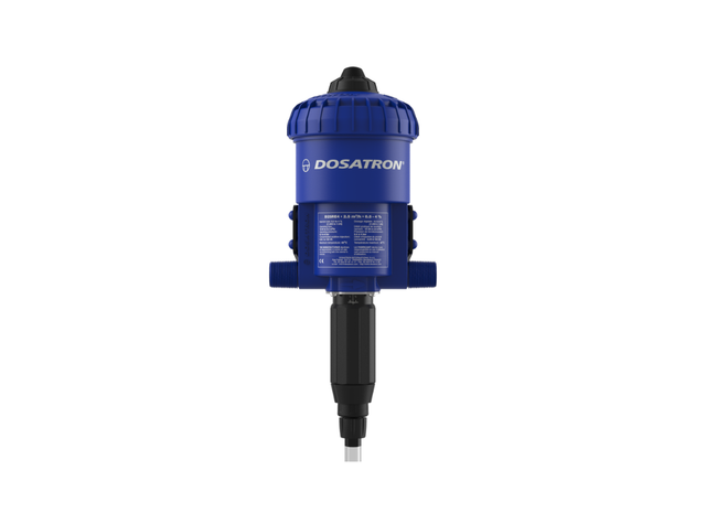 Dosatron D25RE4VF water powered dosing pump with 0.5–4% dosing capacity, used for precise liquid dosing applications.