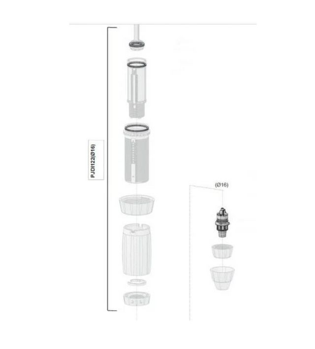 Dosatron high-temp viscous injection seal rebuild kit, model D3-10, D8-5, D9-5, D30-1, for precise fluid control.