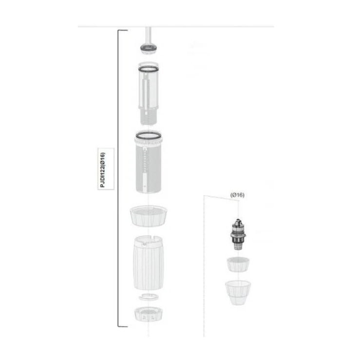 Dosatron D3-10 D8-5 injection seal rebuild kit for VF models, including seals and components for pump maintenance.