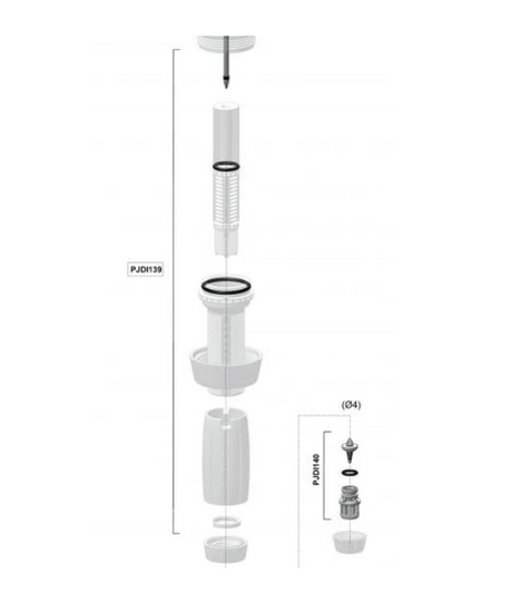 Dosatron D3-3000 D30-30000 injection seal rebuild kit with VF components, used for precise water or chemical injection systems.