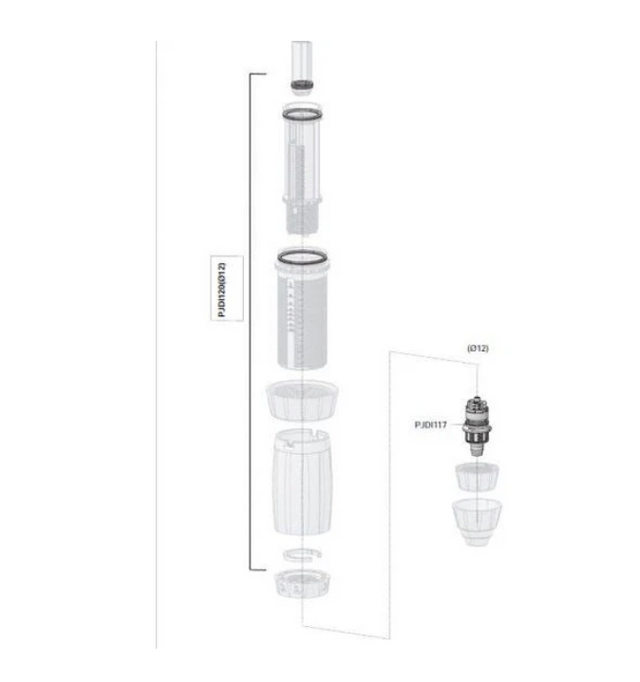 Dosatron D3-5 D8-2 D9-9 injection seal rebuild kit with viscous resistant and acid-resistant seals in a compact kit.