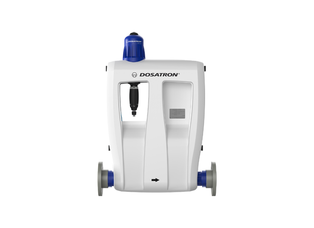 Dosatron D30WL30000AF high-flow water powered dosing pump with adjustable 0.003-0.03% chemical injection, used for precise fluid dosing.