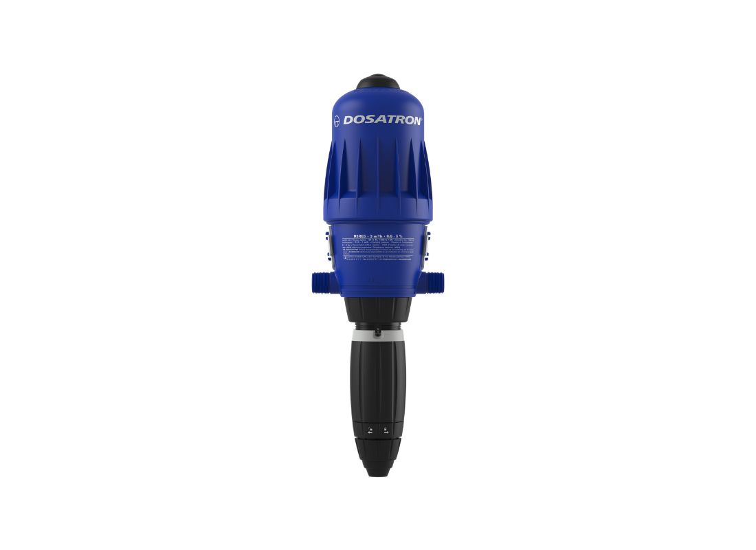 Dosatron D3RE5AF standard water-powered dosing pump with 0.5–5% dosing capacity, shown in a detailed product image.
