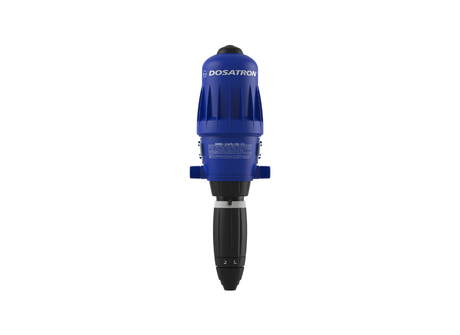 Dosatron D3RE5AF standard water-powered dosing pump with 0.5–5% dosing capacity, shown in a detailed product image.