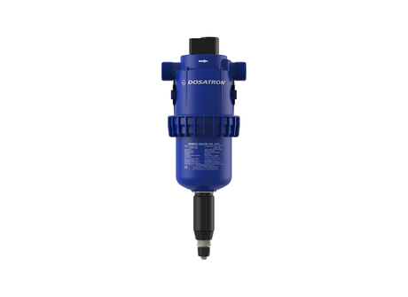Dosatron D45RE15AF water-powered dosing pump with standard 0.2–1.5% dosage, used for precise fluid injection.