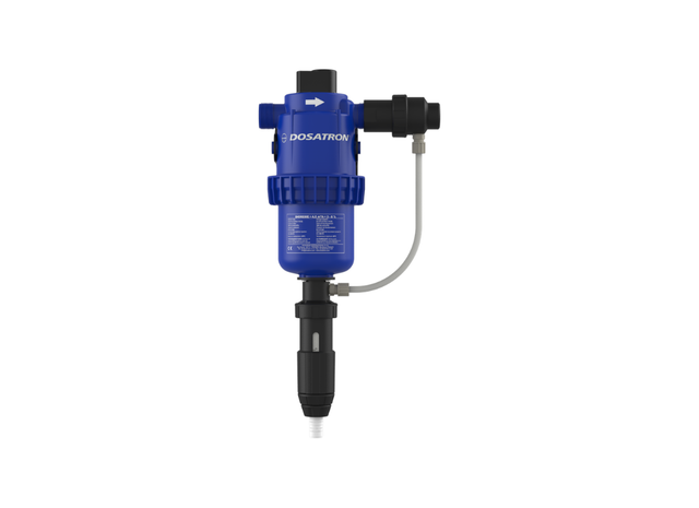 Dosatron D45REIE8VF water-powered dosing pump with internal injection system, capable of 3-8% water-powered dosing.