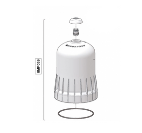 Dosatron D8/D9 series replacement top lid assembly for model 8MP039, spare part for Dosatron water dosing systems.