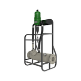 Dosatron D90GL05VF water powered dosing pump with high capacity, showing side view of the Dosatron water dosing pump in black and silver.