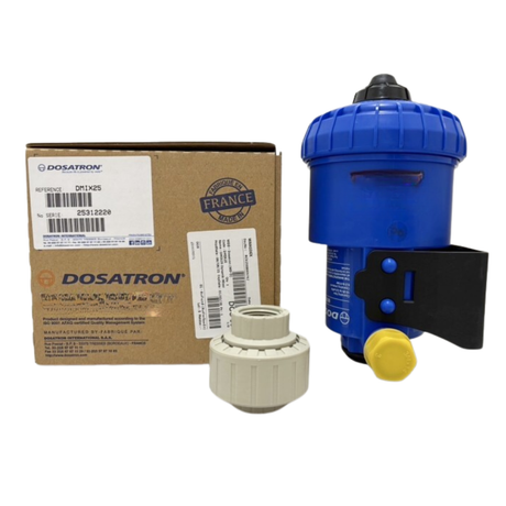 Dosatron DMIX25 inline water mixing chamber for 25mm (1 inch) hoses, used as a plumbing accessory in water systems.