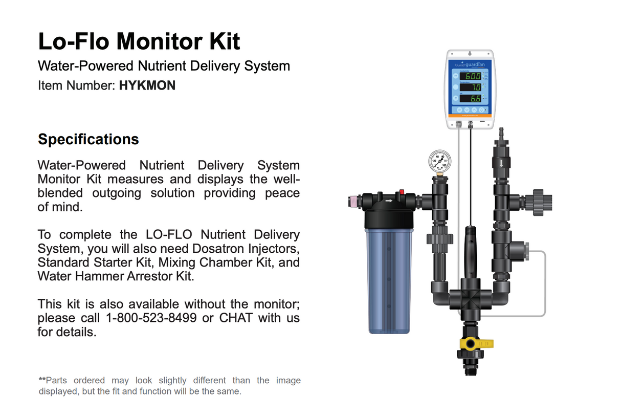 Dosatron HYKMON Lo-Flo 3/4" Standard Nutrient Delivery EC and pH System Monitor Kit