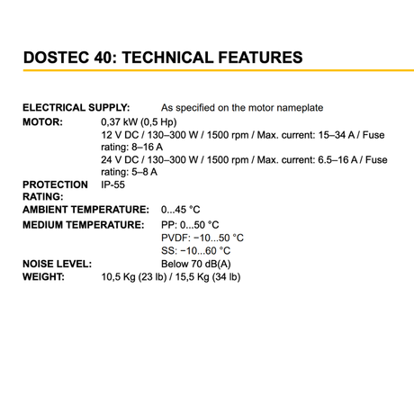 Dositec DOSTEC 40-200 high volume piston chemical injection pump with metal body and control panel, used for precise chemical dosing.