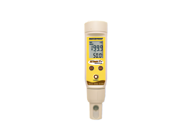 Eutech EC ECTestr 11+ waterproof pocket multi-range EC tester for measuring electrical conductivity in liquids.
