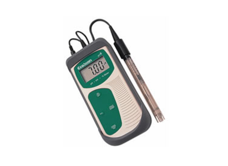 Eutech EcoScan pH 6 portable tester kit with waterproof pH, mV, and temperature testing meters for field water analysis.