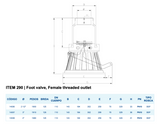 Hidroten Netwell® Plastic Foot Valve with Strainer Base & Float Hooks (PN10)