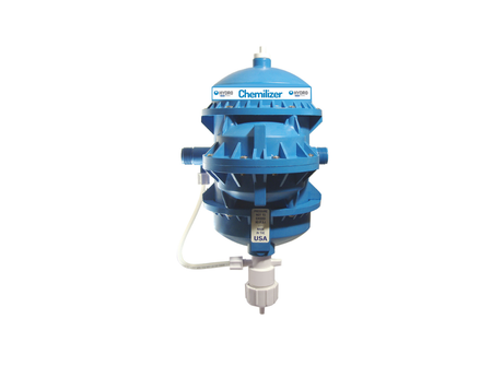 Hydro Systems Chemilizer CH9000-210 water powered dosing pump with digital control panel and flow adjustment features.