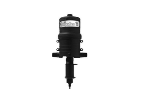 Hydro Systems SuperDos 15 water powered dosing pump with adjustable flow rate from 0.2% to 2.5%, used for precise chemical dosing.