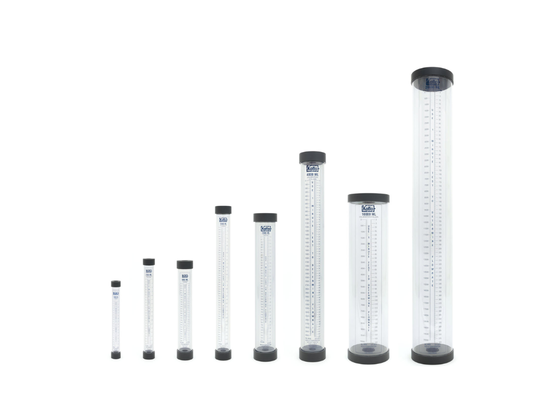 Koflo 2000mL 1″ FNPT Clear PVC Calibration Column with Fixed Top Cap