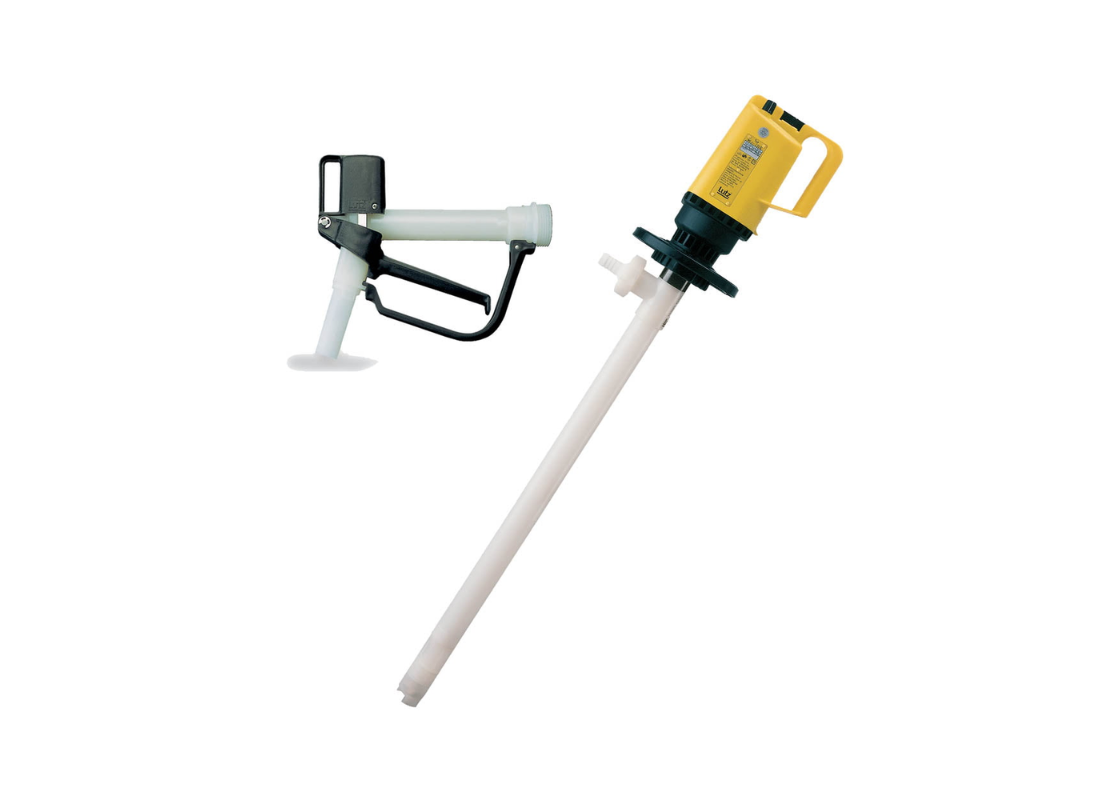 Lutz MI4-E PVDF IP24 1200mm Chemical Drum Pump Kit with 500W Motor (Including Dispensing Kit)