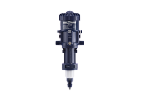 Mixtron MX250-VFX water powered dosing pump with adjustable flow rate from 0.03% to 0.3% for precise fluid control.