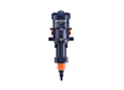 Mixtron MX250-VFX water powered dosing pump showing compact design with control valve and inlet/outlet connections.