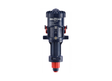 Mixtron MX300-VF water-powered dosing pump showing the compact pump with control panel and inlet/outlet connections.