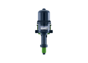 Mixtron MX900-VF water powered dosing pump with digital controls and plumbing connections, used for precise fluid dosing.