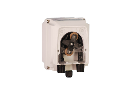 SEKO PE-1.3-FP-TYGON-PLUG peristaltic electronic chemical dosing pump with TYGON tubing for precise fluid control.