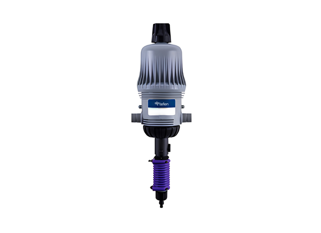 Tefen MixRite 2.5 chlorine water powered dosing pump with adjustable flow rate and durable design for precise chemical dosing.