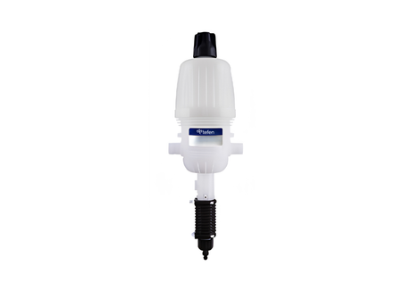 Tefen MixRite 2.5 PVDF water powered dosing pump for precise chemical injection and fluid management in industrial systems.